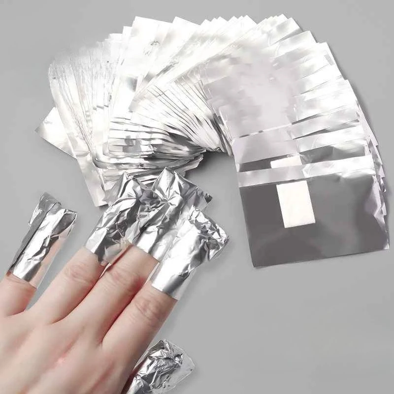 Nail Foil Transfer - 100pcs Remover Aluminum Foil Nail Wraps