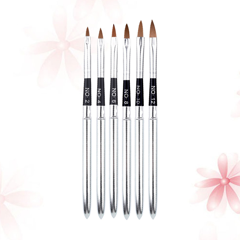 Nail Art Dotting Tool - 6Pcs Nail Art Brushes Set Crystal