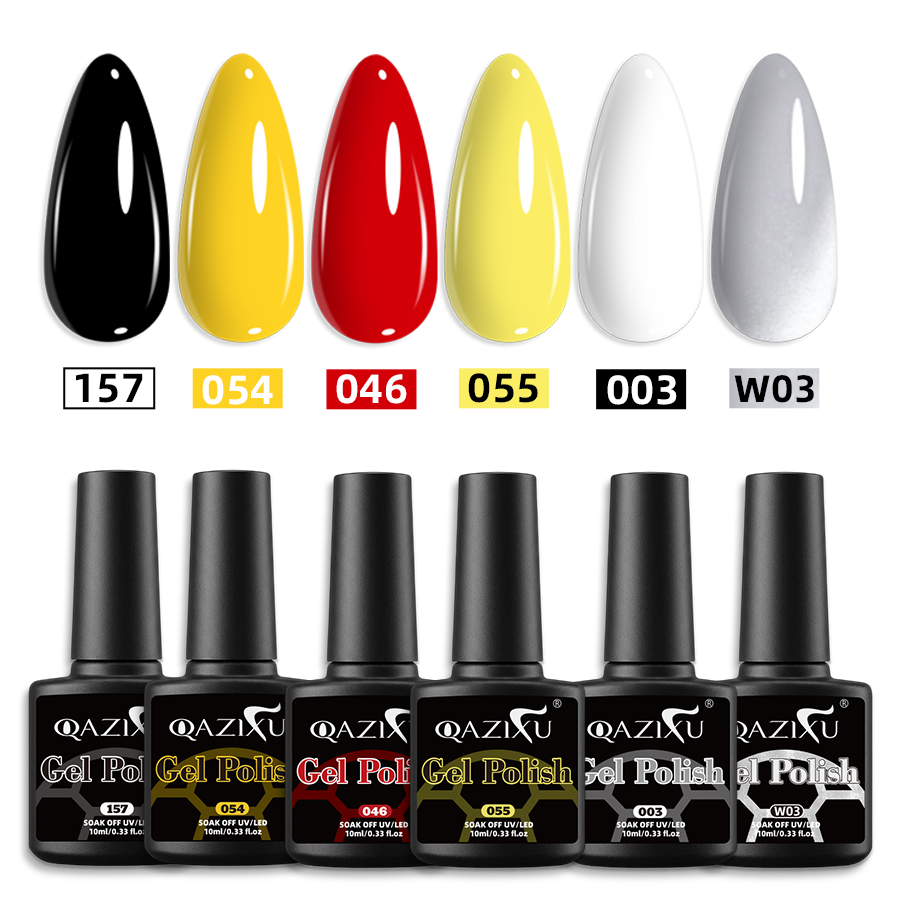 Nail Art Yellow - QAZIXU 1/6 Pcs Team Colors Gel