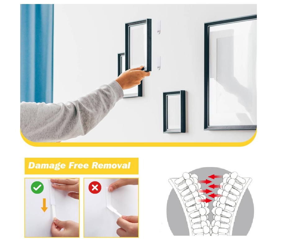 Striping Tape Nail - Dual Lock Picture Hanging Strips Heavy