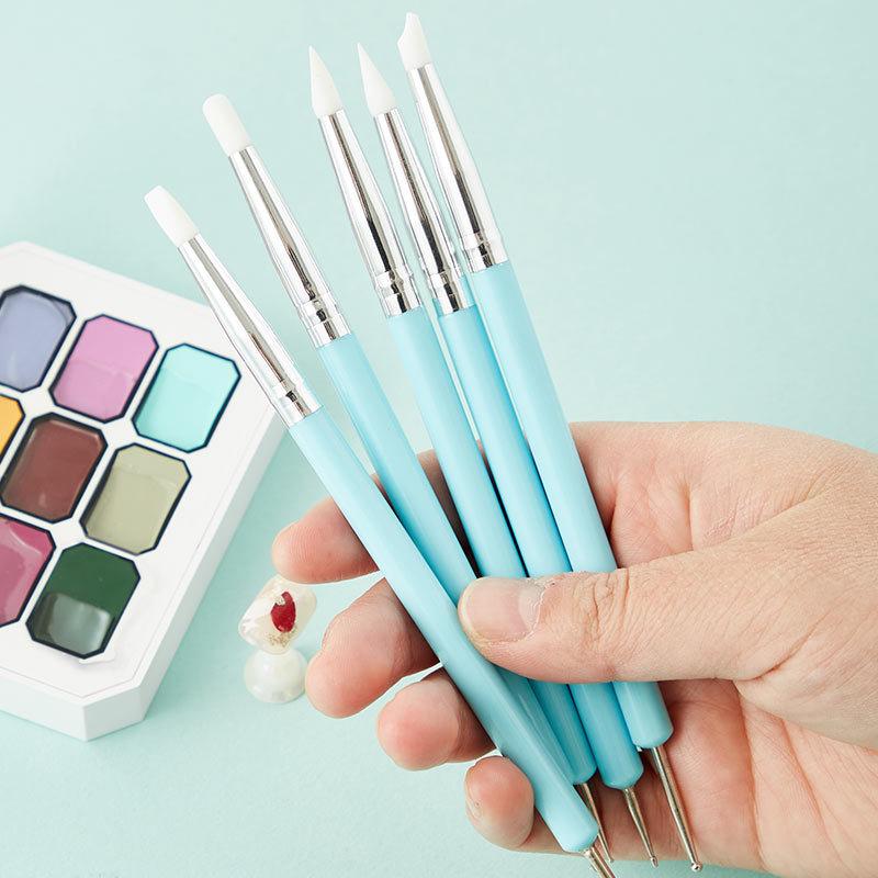 Nail Art Dotting Tool - 1/10/15Pcs Dual Ended Silicone Nail Art