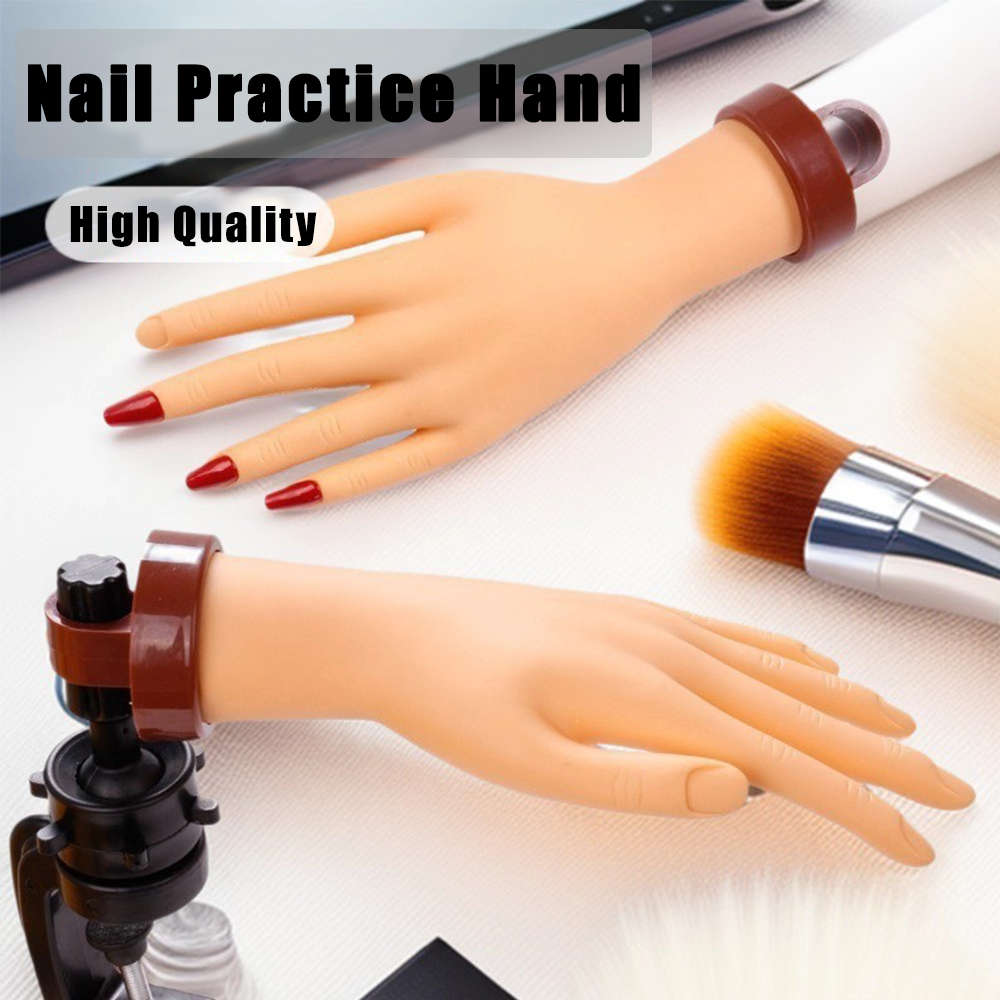Nail Art Fake Nails - Flexible Silicone Nail Practice Hand Fake
