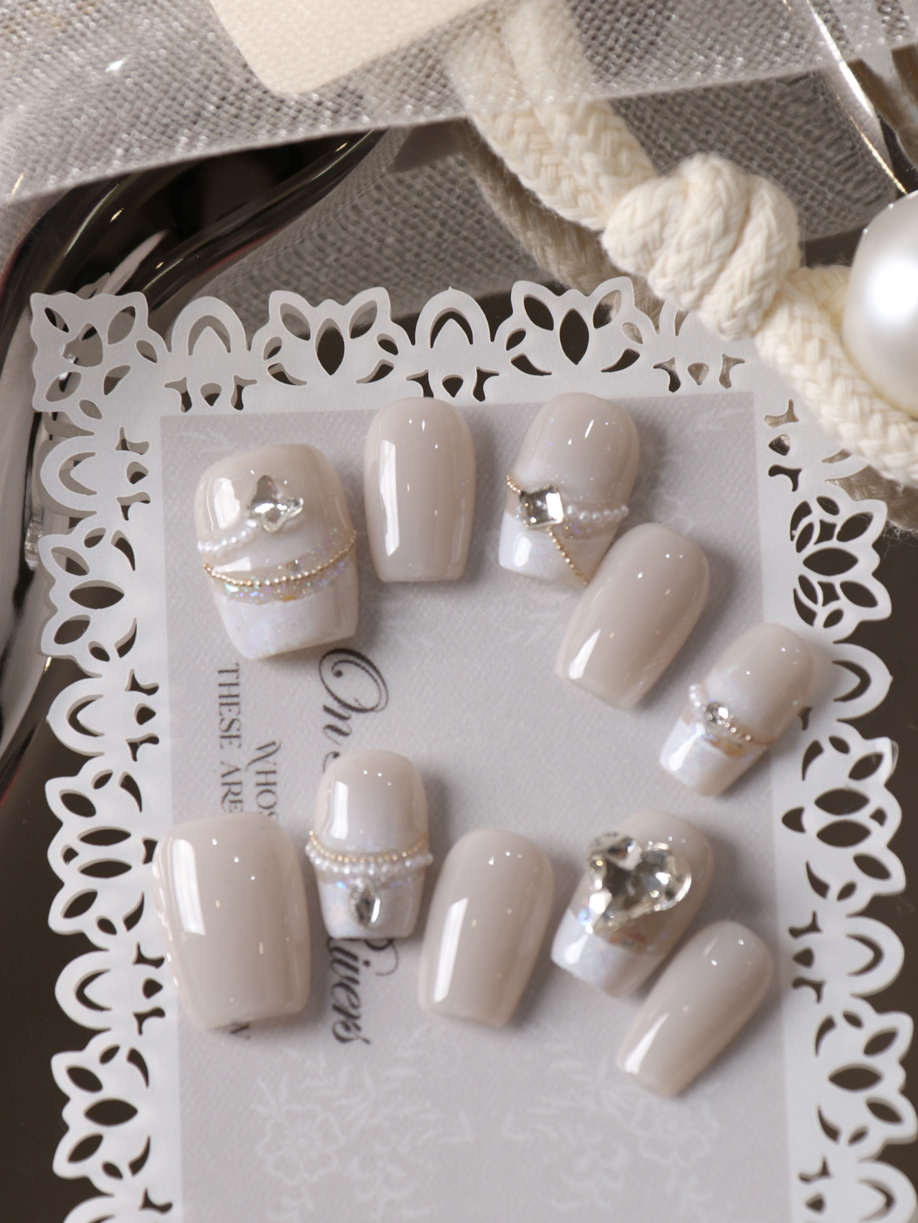 Nail Art Fake Nails - 10Pcs Press on Nails Short White