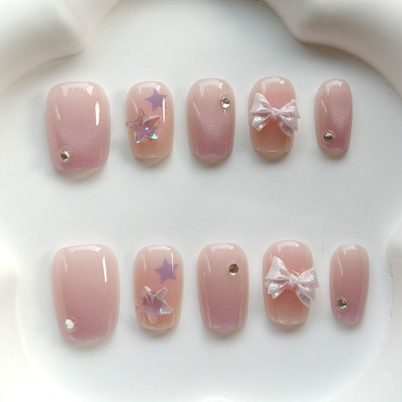 Nail Art Pink - 10Pcs Teenage Girl Fashion Cute Pink
