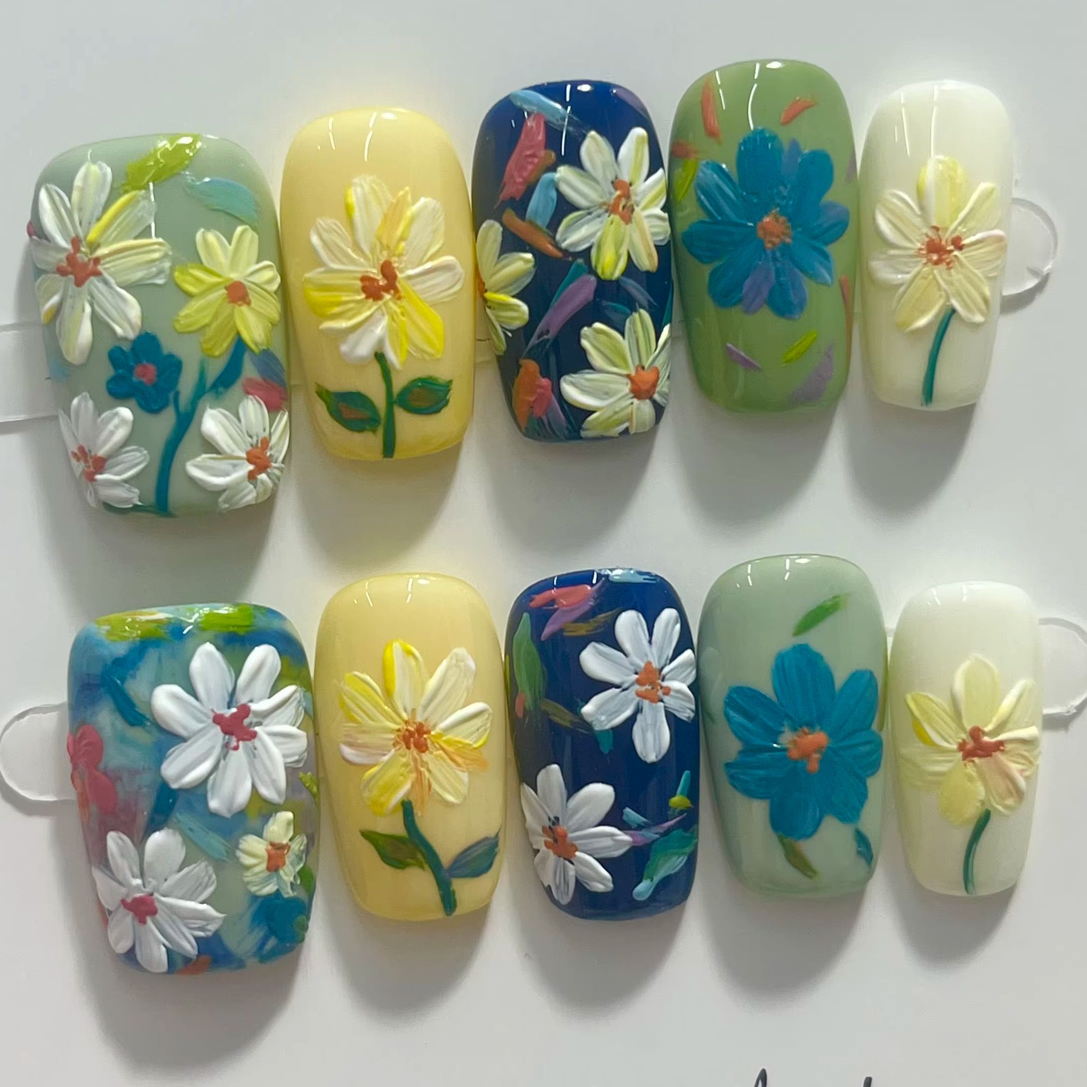Nail Art Painting - Monet Garden Oil Painting Press On