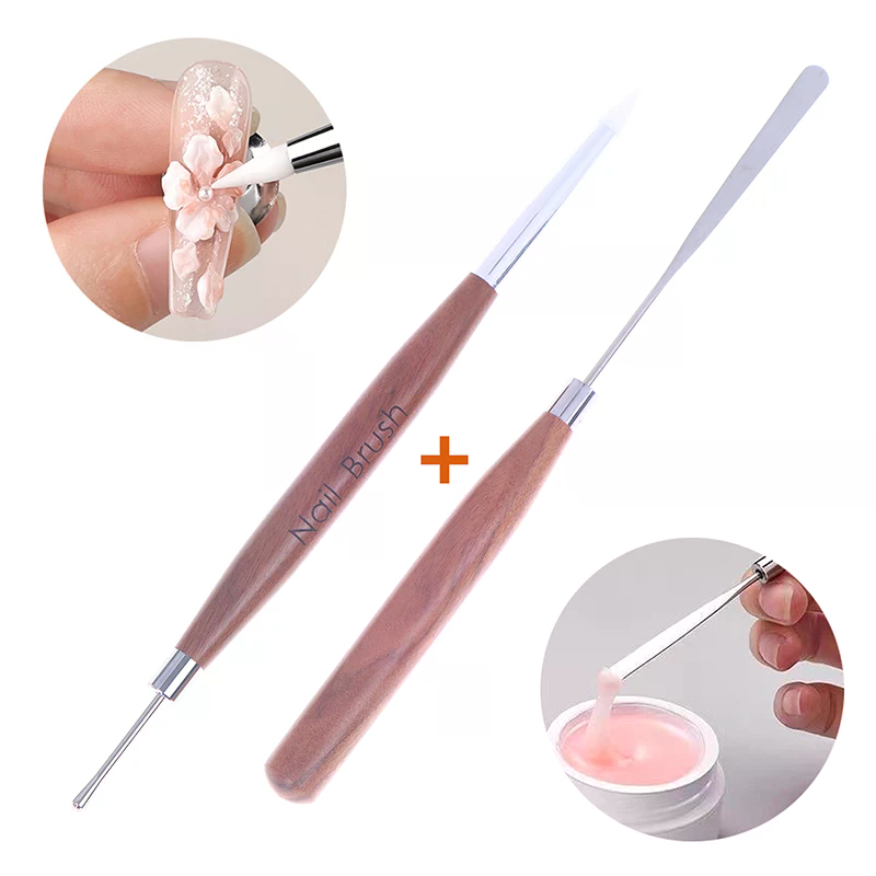 Nail Art Dotting Tool - 2Pcs Double Ended Silicone Dotting Pen