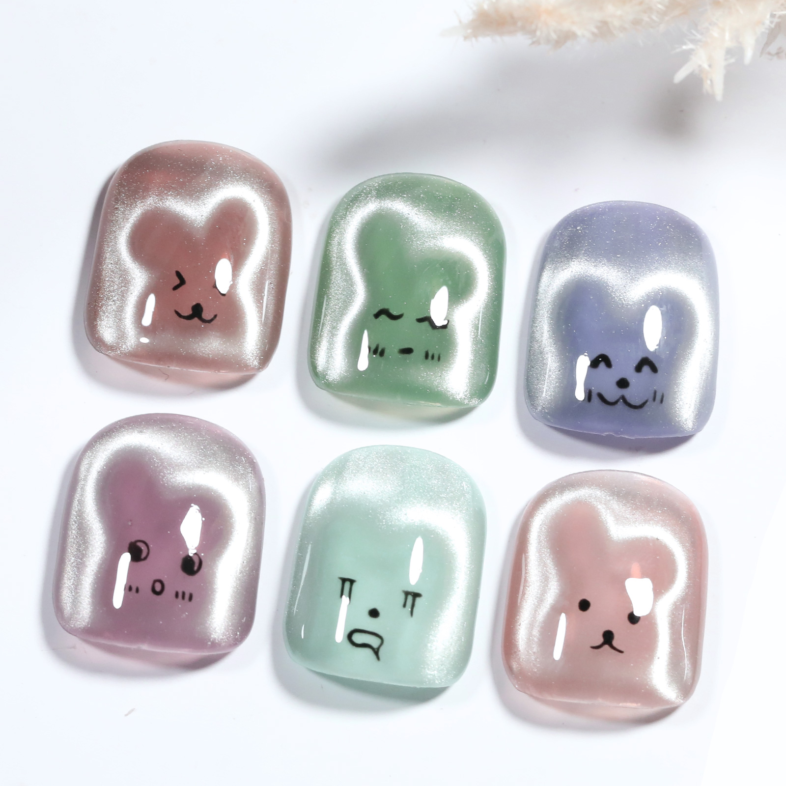 1/4Pcs Rabbit Bear Heart Shape - Nail Gel Polish Set ulasan dan harga