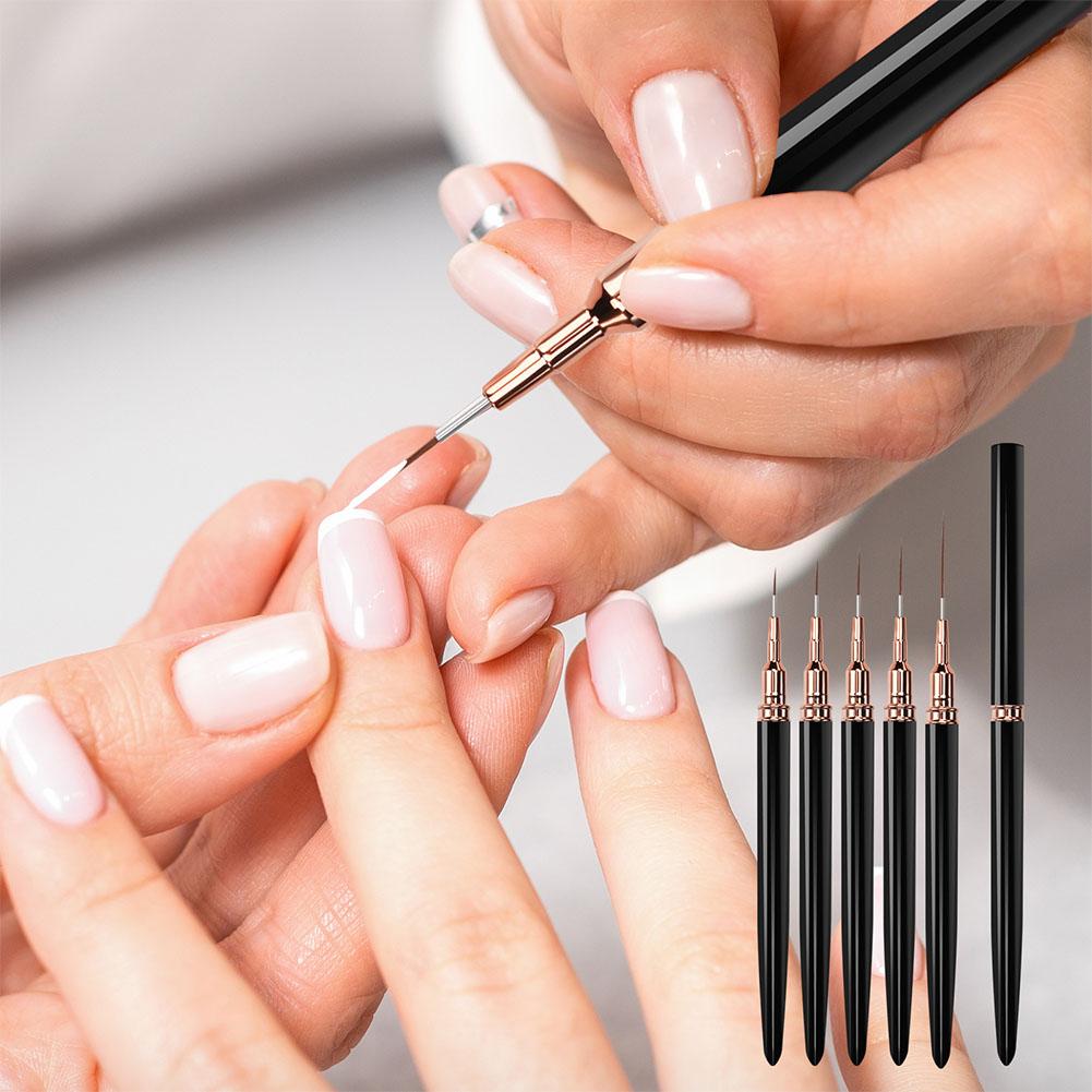 5PCS Nail Art Liner Brush Set  - Nail Gel Polish Set ulasan dan harga