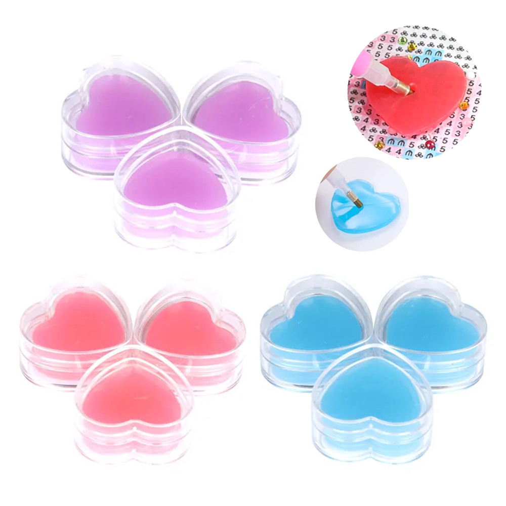 3/6pcs Heart-Shape Diamond Pai - Nail Art Painting ulasan dan harga