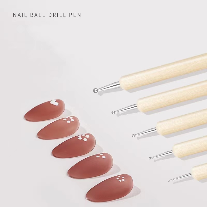 5/6Pcs DIY Wooden Nail Clay Sc - Nail Art Dotting Tool ulasan dan harga