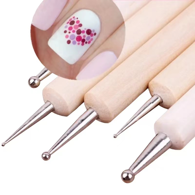 5/6Pcs DIY Wooden Nail Clay Sc - Nail Art Dotting Tool ulasan dan harga