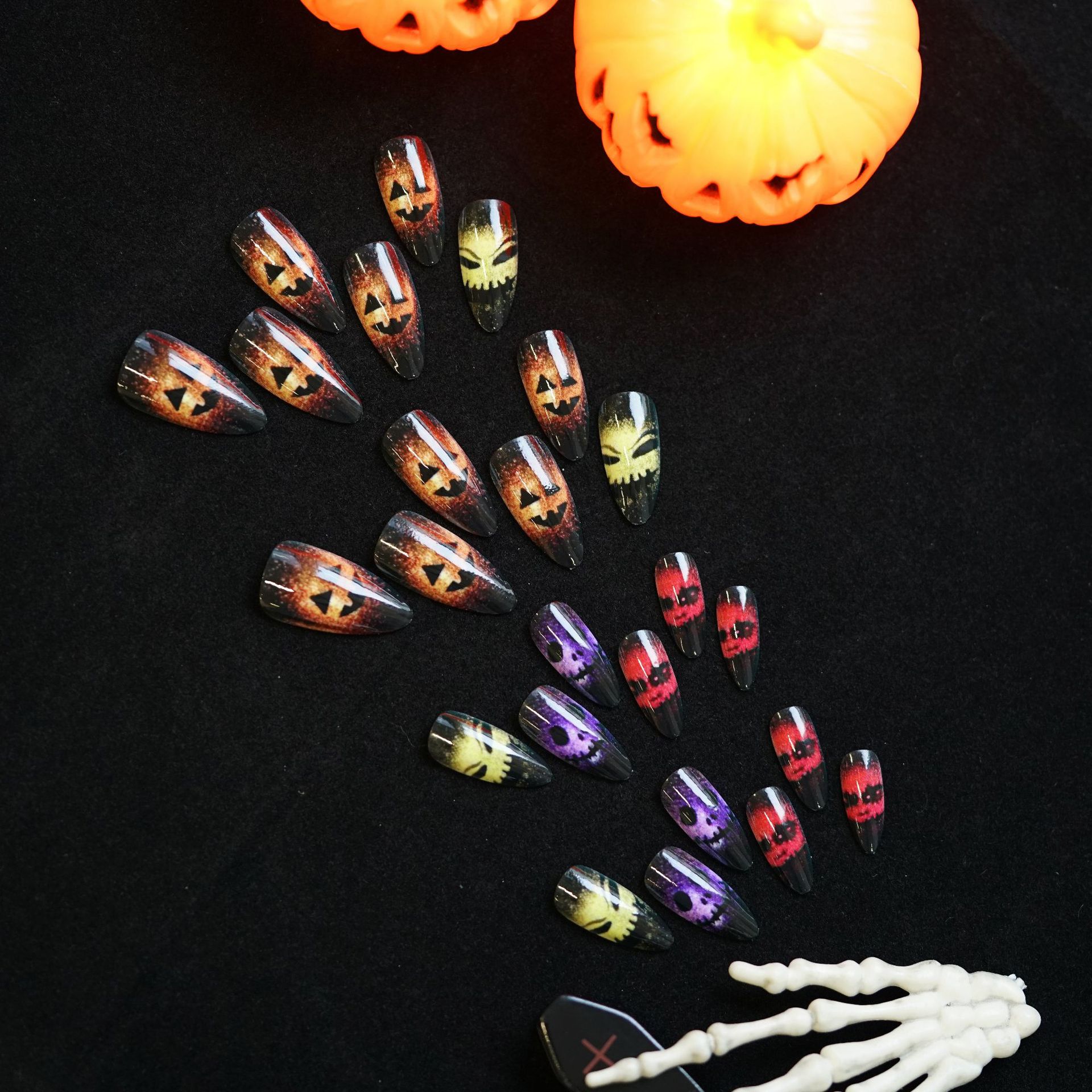 24pcs 2025 Halloween 3D Cat Ey - Nail Art Cat Eye ulasan dan harga