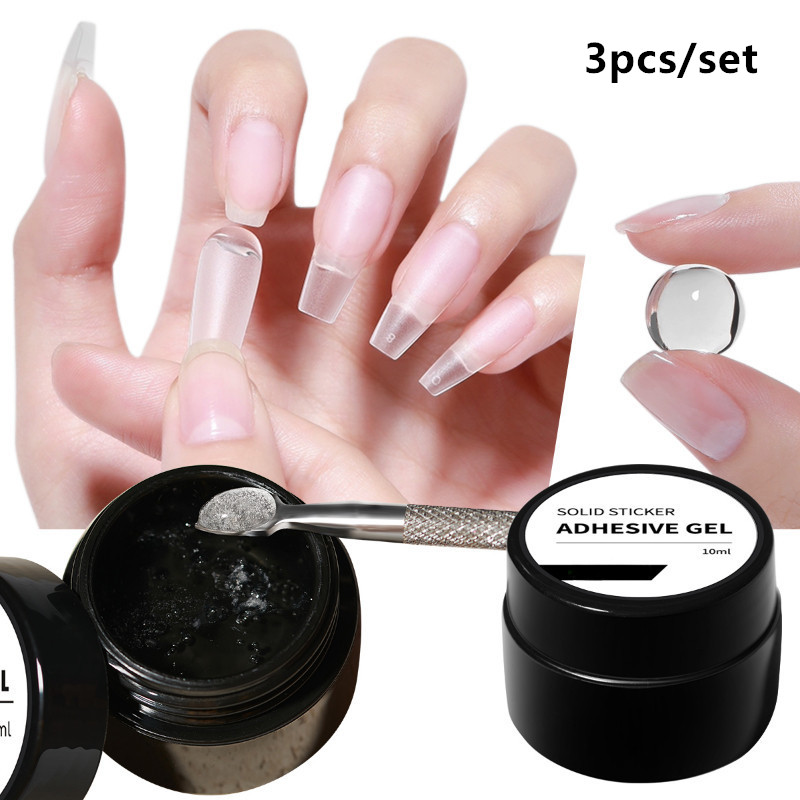 3pcs/set Solid Nail Tips Gel S - Nail Gel Polish Set ulasan dan harga