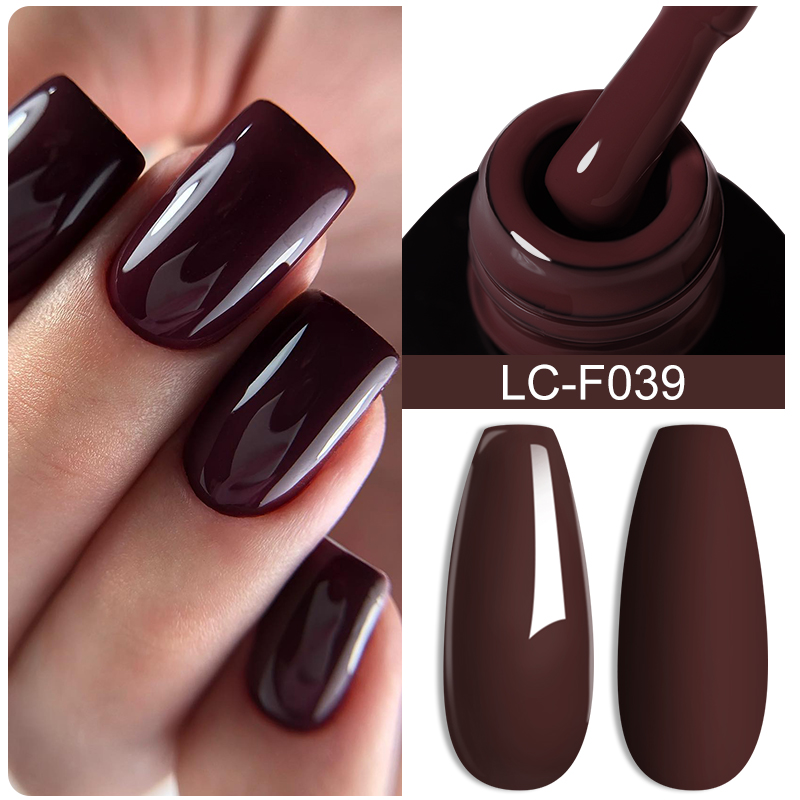 LILYCUTE Coffee Brown Color Ge - Nail Art Red Wine ulasan dan harga