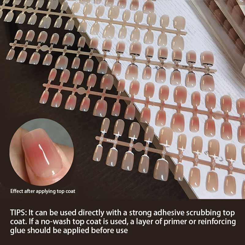 30pcs Gradient Fake Nails Fren - Nail Art Pink ulasan dan harga