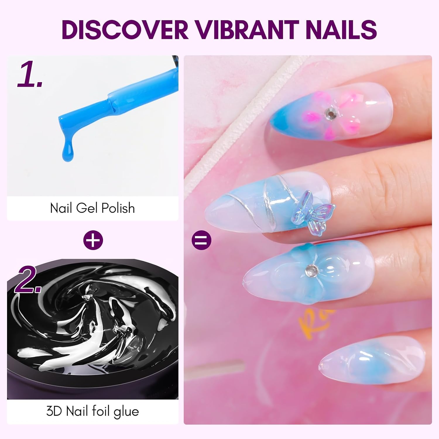 Makartt 3D Nail Gel 8ml Nail F - Nail Foil Transfer ulasan dan harga