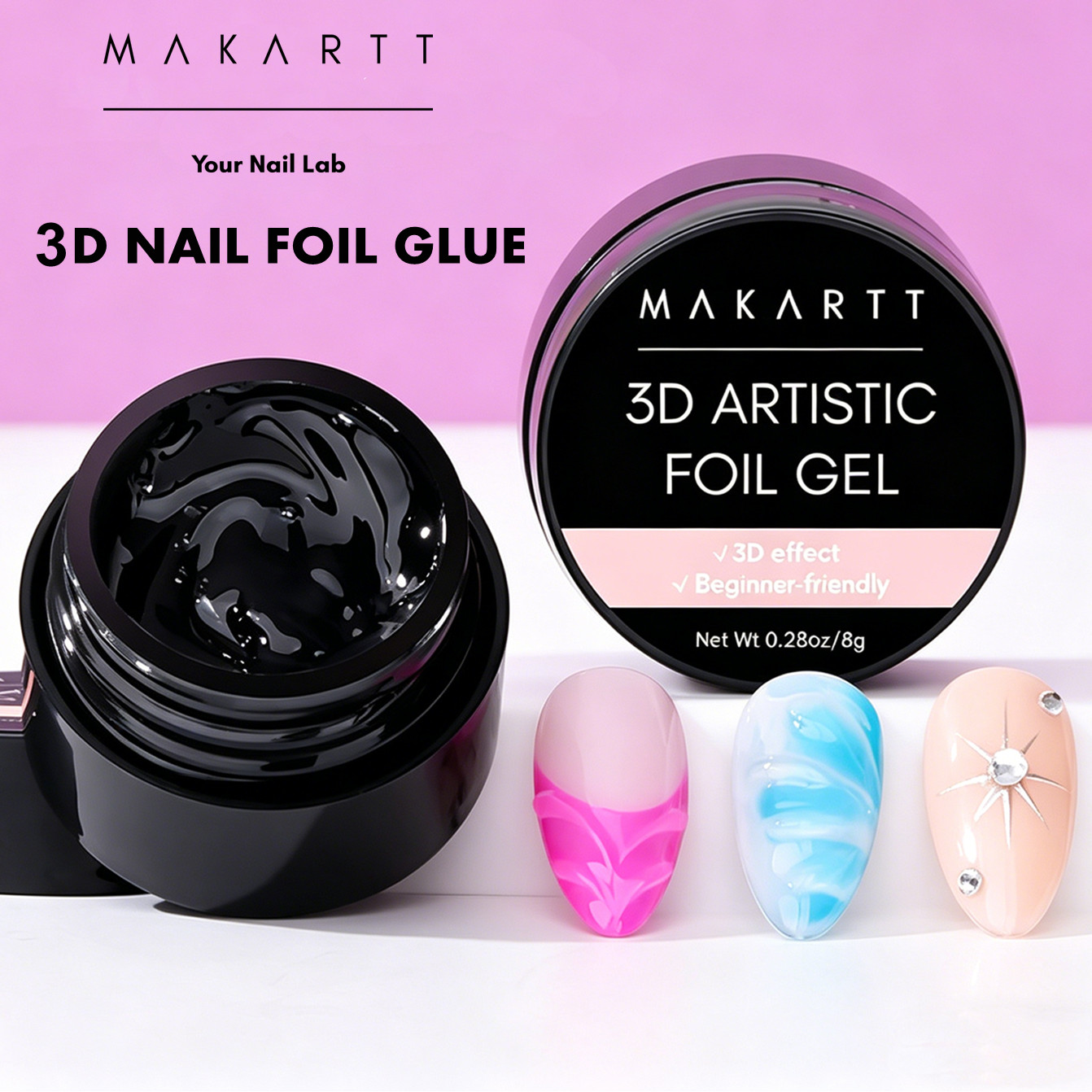 Makartt 3D Nail Gel 8ml Nail F - Nail Foil Transfer ulasan dan harga