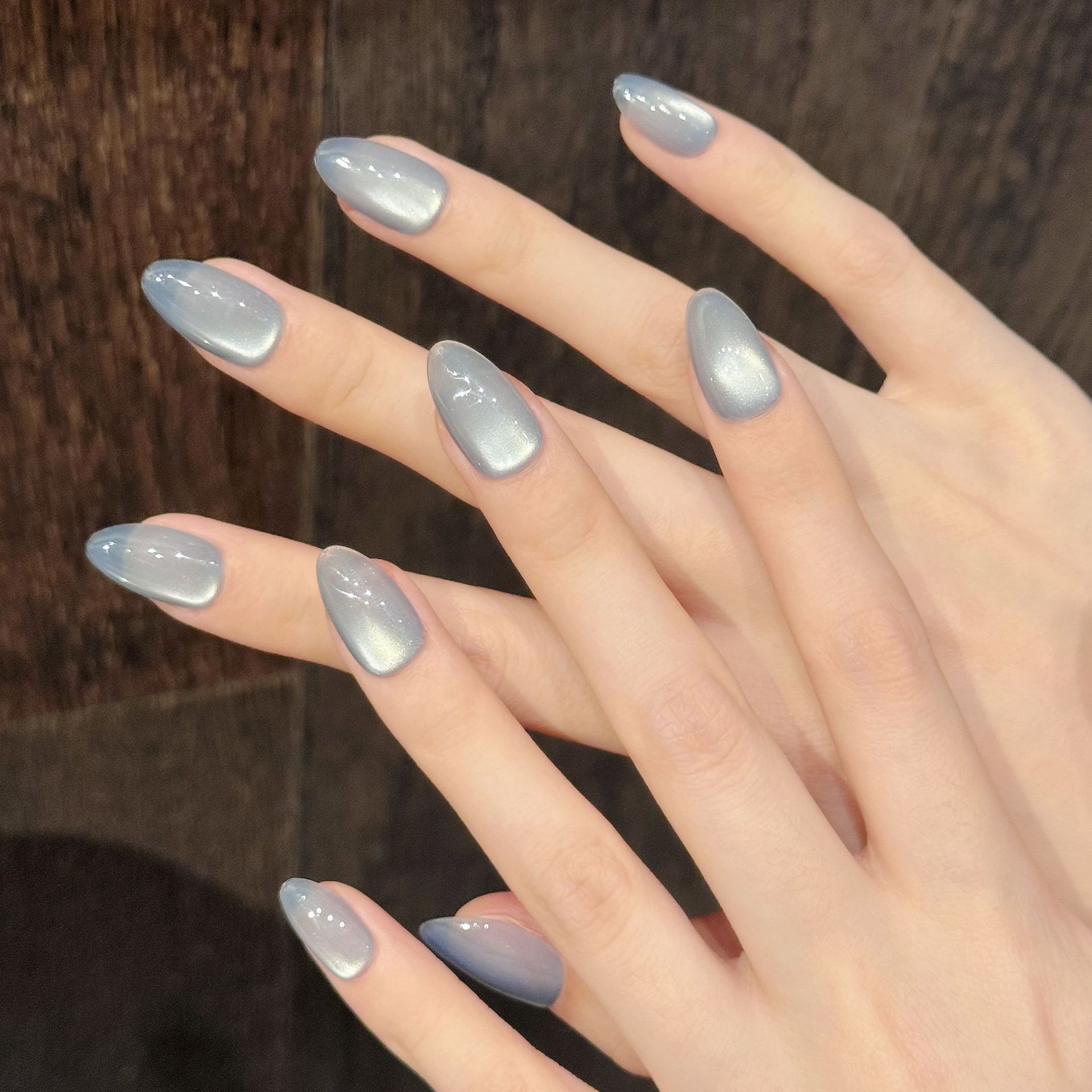 10Pcs Blue Cat Eye French Shor - Nail Art Cat Eye ulasan dan harga