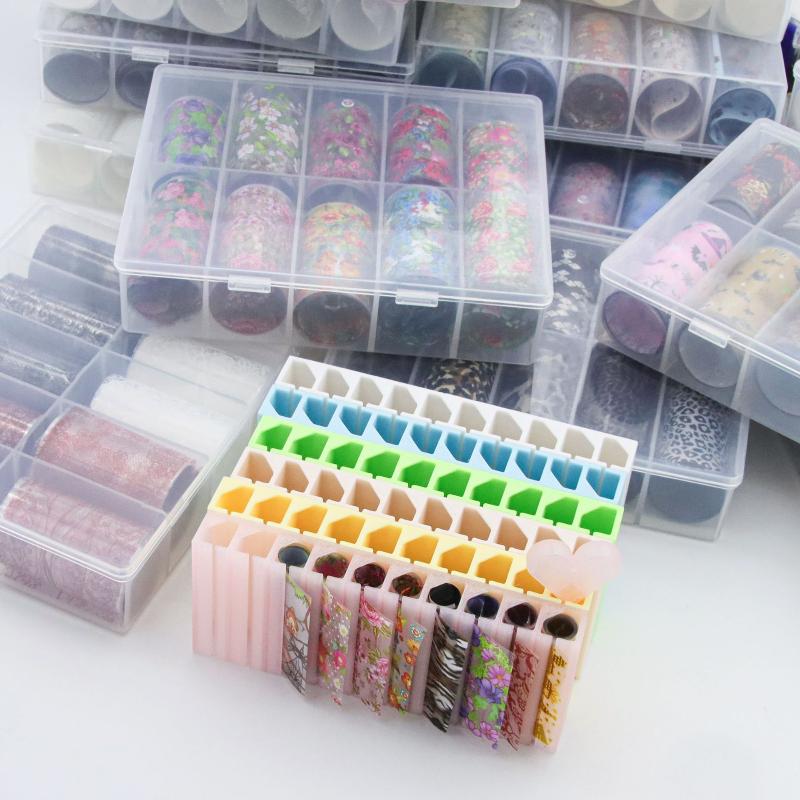 1 Set 10 Grids Macaron Colored - Nail Foil Transfer ulasan dan harga