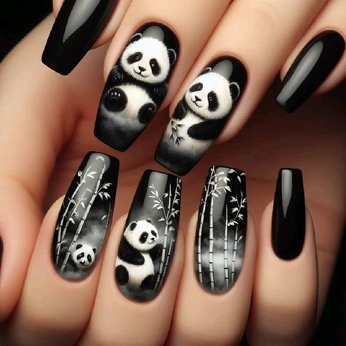 24pcs/set short Medium Long fa - Nail Art Fake Nails ulasan dan harga