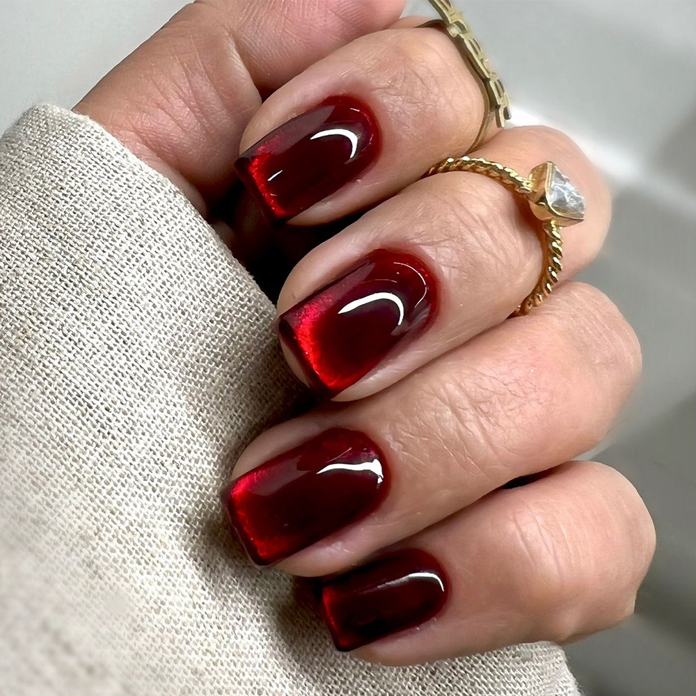 24pcs Wine Red Full Cover Nail - Nail Art Red Wine ulasan dan harga