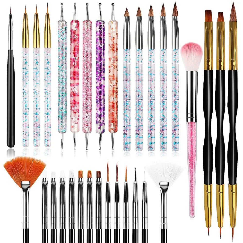 32pcs Nail Art Brushes, Acryli - Nail Art Dotting Tool ulasan dan harga