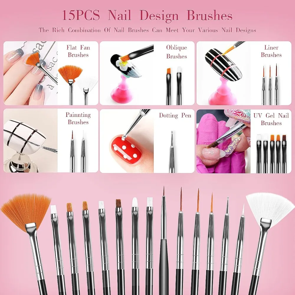 32pcs Nail Art Brushes, Acryli - Nail Art Dotting Tool ulasan dan harga