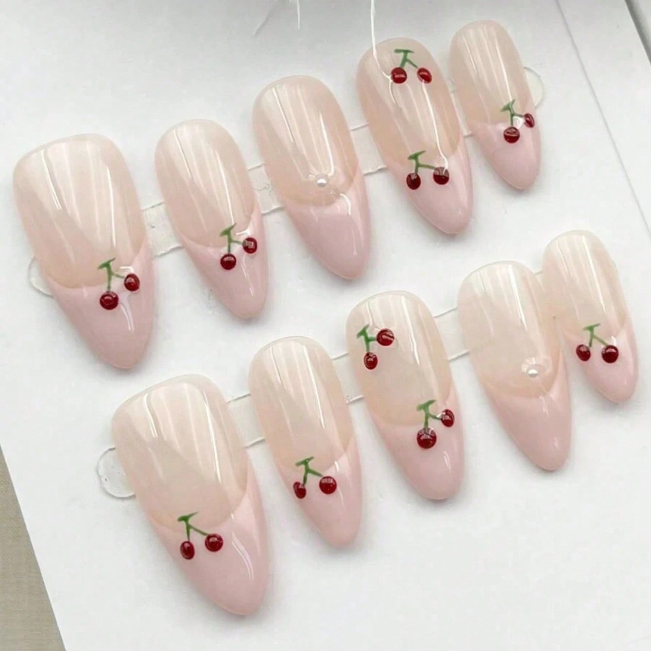 10pcs Medium Almond Nude Pink  - Nail Art Pink ulasan dan harga