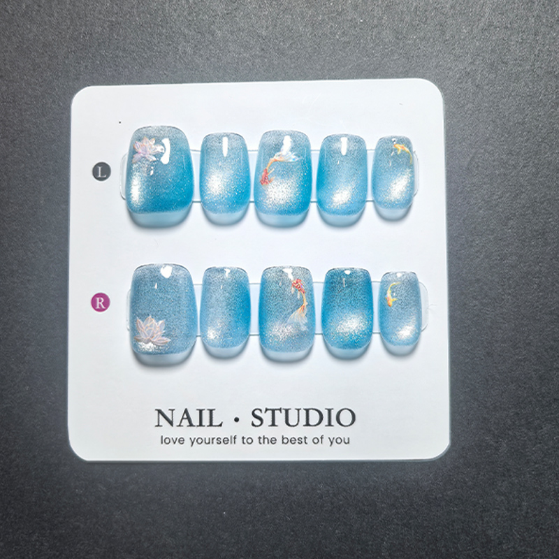 Cat Eye Press on Nails 10Pcs,  - Nail Art Cat Eye ulasan dan harga