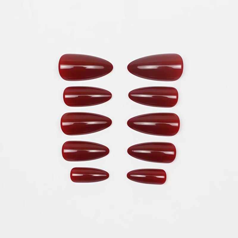 2026 New 24PCS Solid color win - Nail Art Red Wine ulasan dan harga