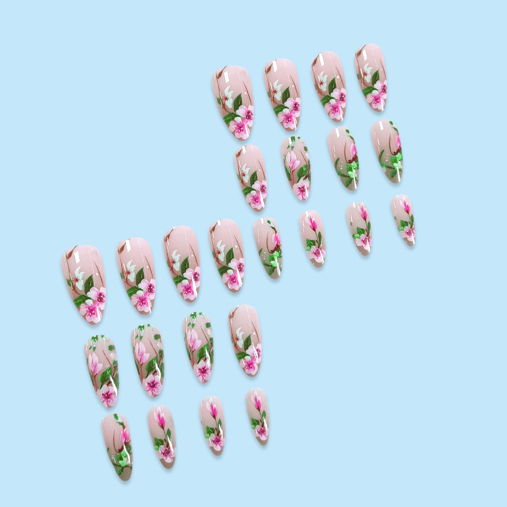 Short Almond Press on Nails 3D - Nail Art Fake Nails ulasan dan harga