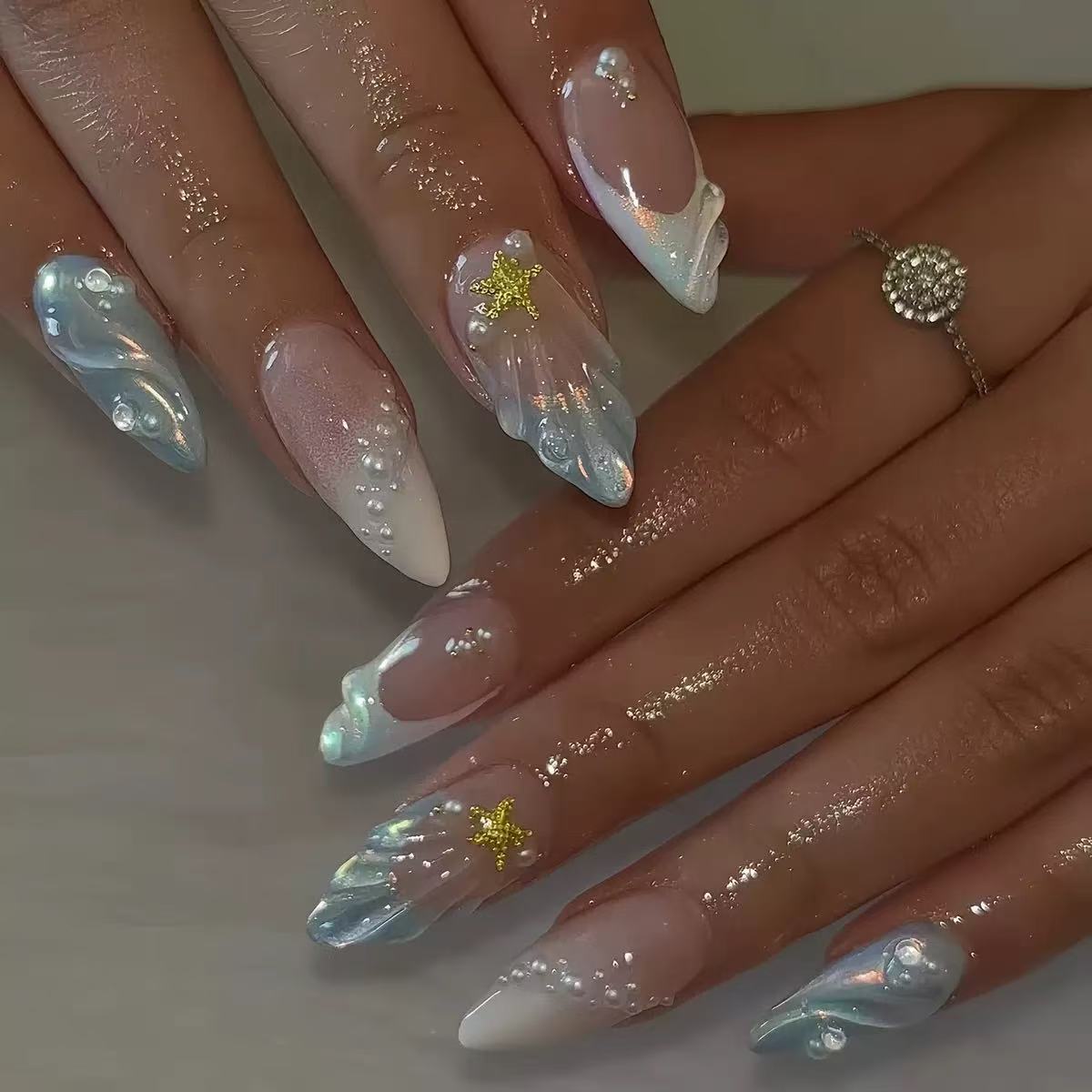 24pcs Short Oval 3D Gel Nail S - Nail Art Fake Nails ulasan dan harga