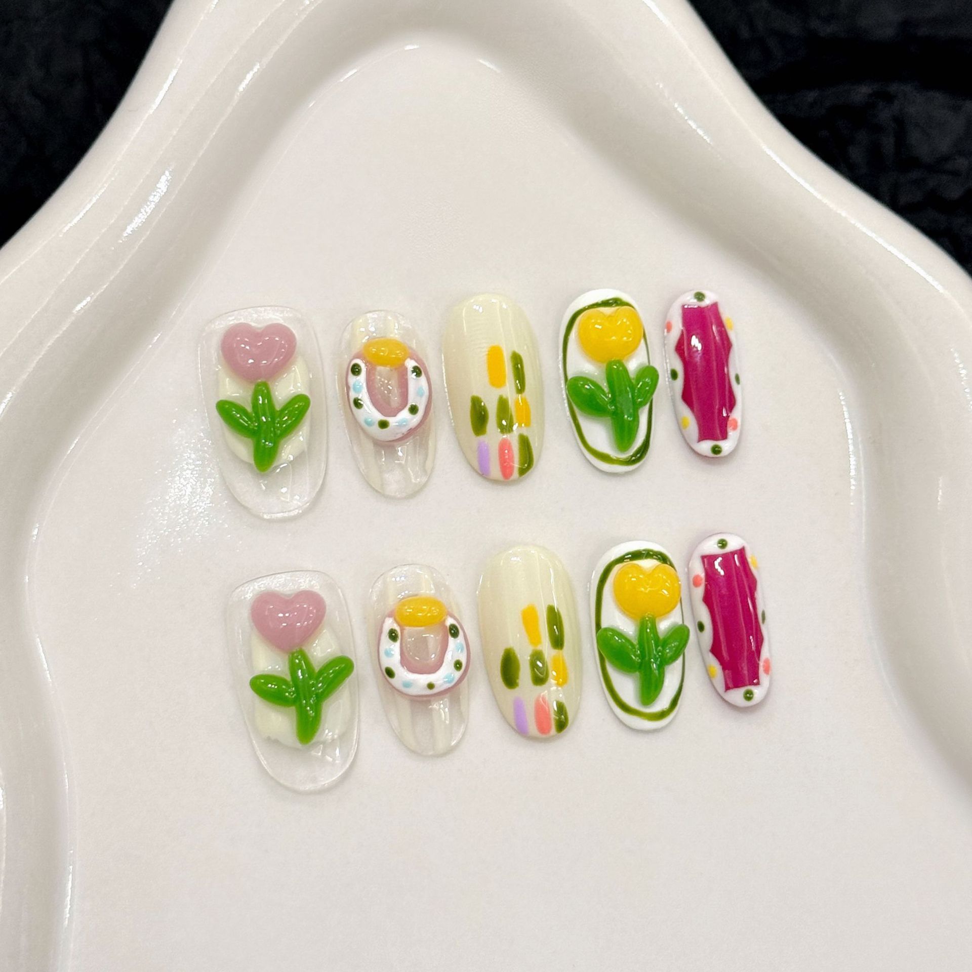 10pcs Handmade Press on Nails  - Nail Art Cat Eye ulasan dan harga