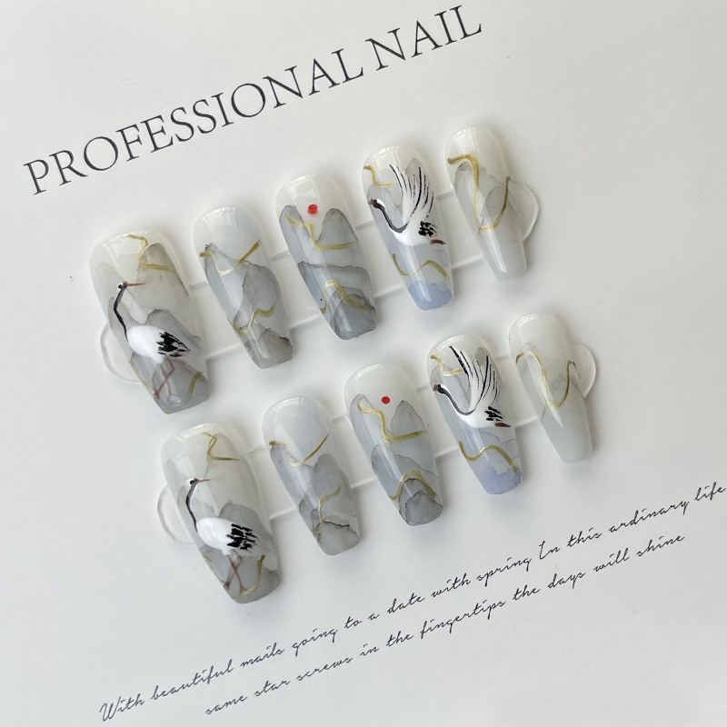 10 Pieces Chinese Style Ink Pa - Nail Art Painting ulasan dan harga