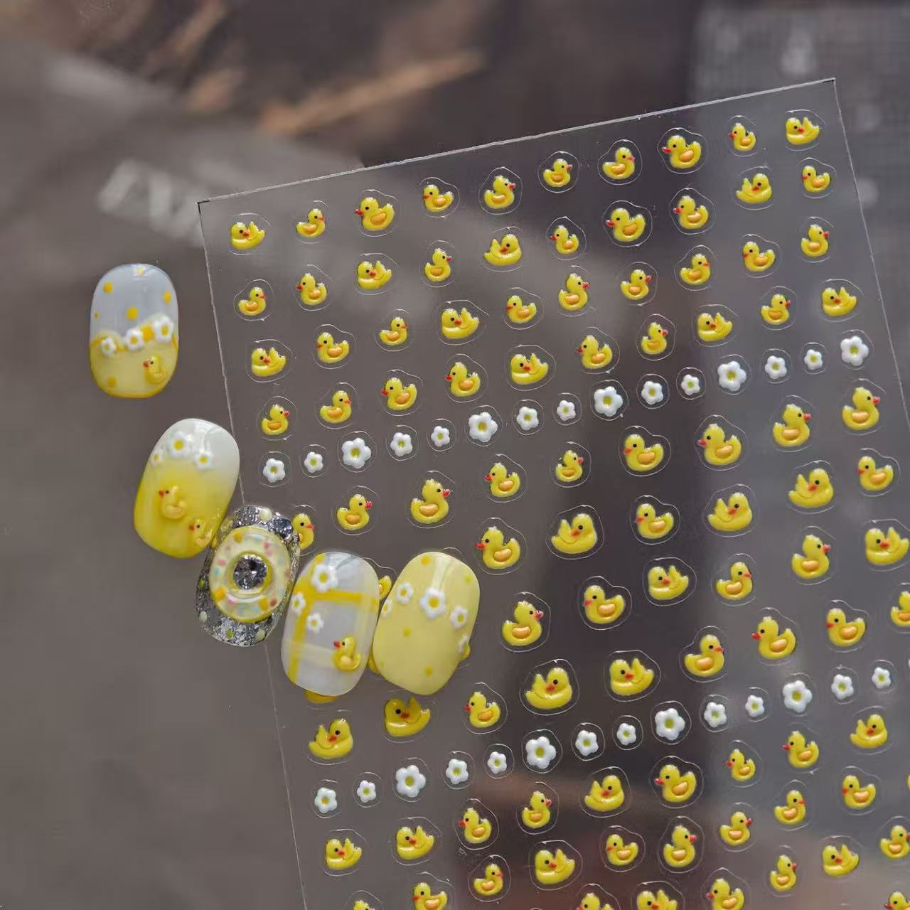 Kawaii Yellow Duck Crab Nail S - Nail Art Yellow ulasan dan harga