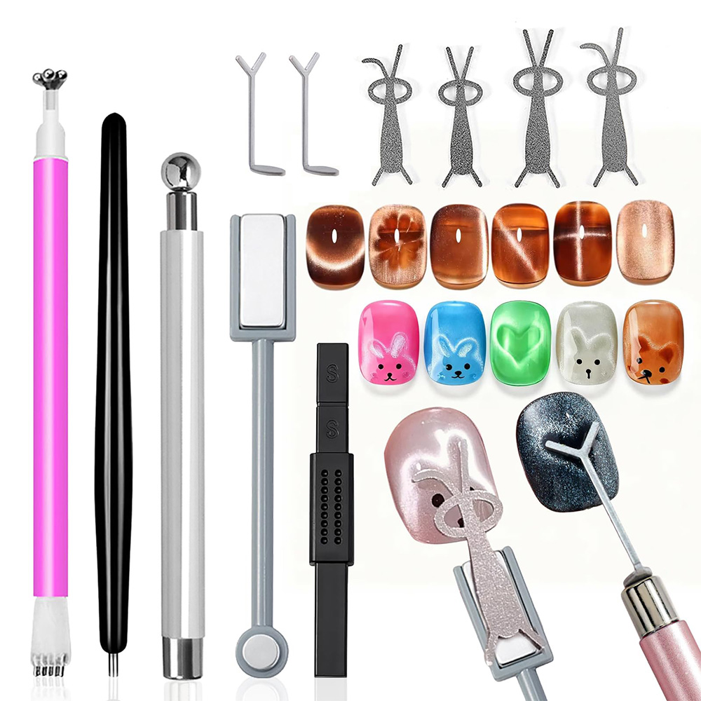 11Pcs Cat Eye Nail Art Magnet  - Nail Gel Polish Set ulasan dan harga