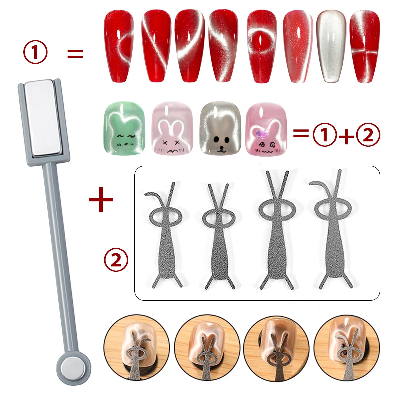 11Pcs Cat Eye Nail Art Magnet  - Nail Gel Polish Set ulasan dan harga