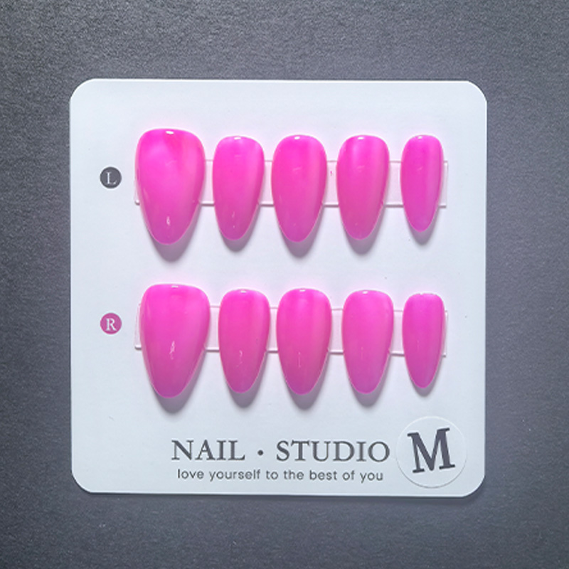 10pcs Almond Press on Nails Ha - Nail Art Yellow ulasan dan harga
