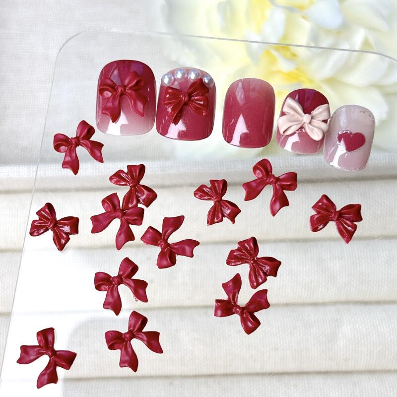 100PCS Classic Wine Red Ribbon - Nail Art Red Wine ulasan dan harga