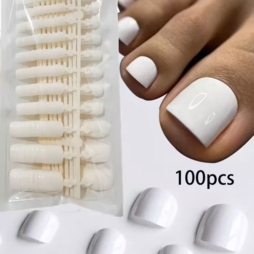 100pcs/Box French Tip Press-On - Nail Art Fake Nails ulasan dan harga