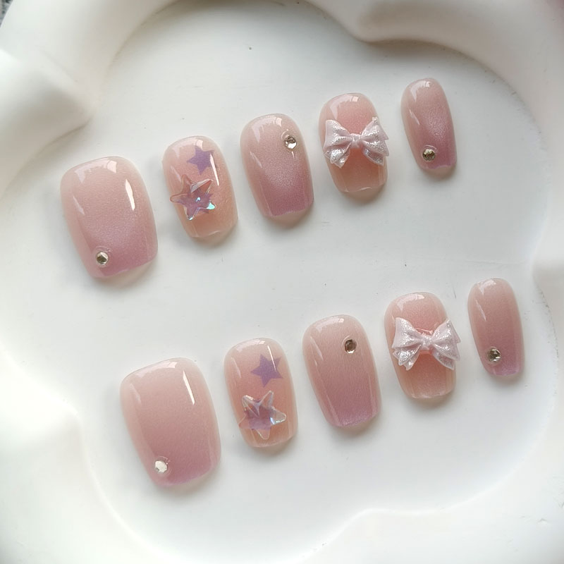 10Pcs Teenage Girl Fashion Cut - Nail Art Pink ulasan dan harga