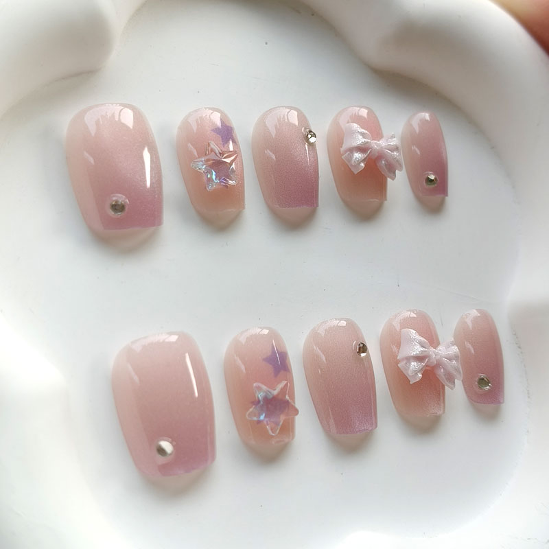 10Pcs Teenage Girl Fashion Cut - Nail Art Pink ulasan dan harga