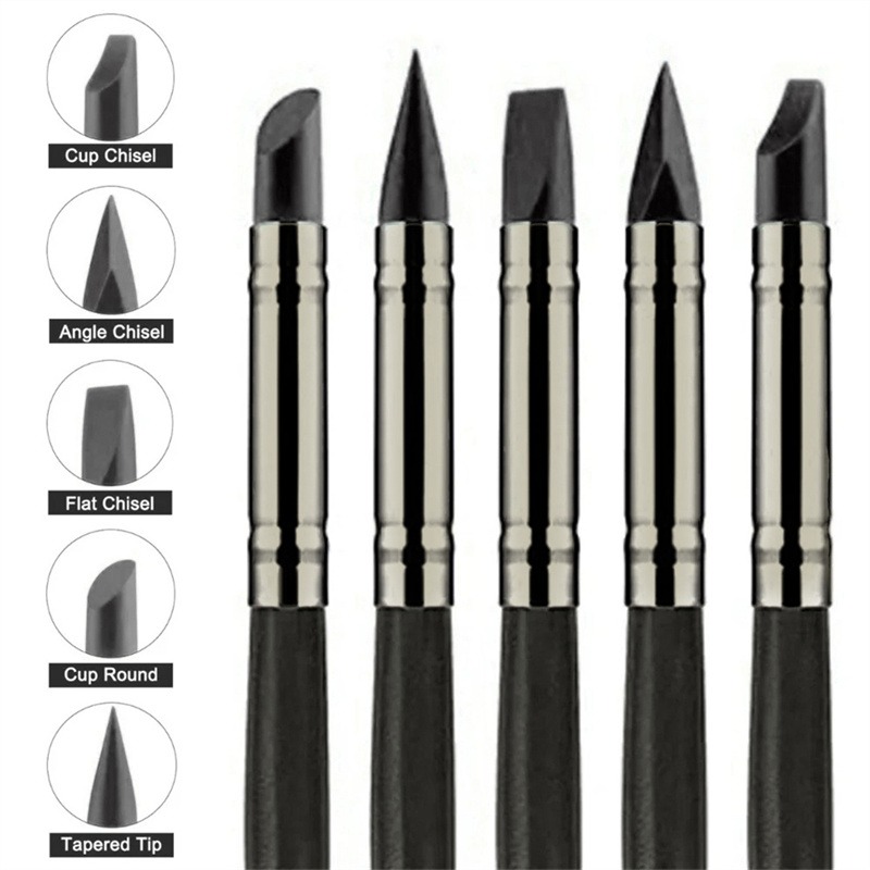 5Pcs Silicone Clay Sculpting T - Nail Art Dotting Tool ulasan dan harga