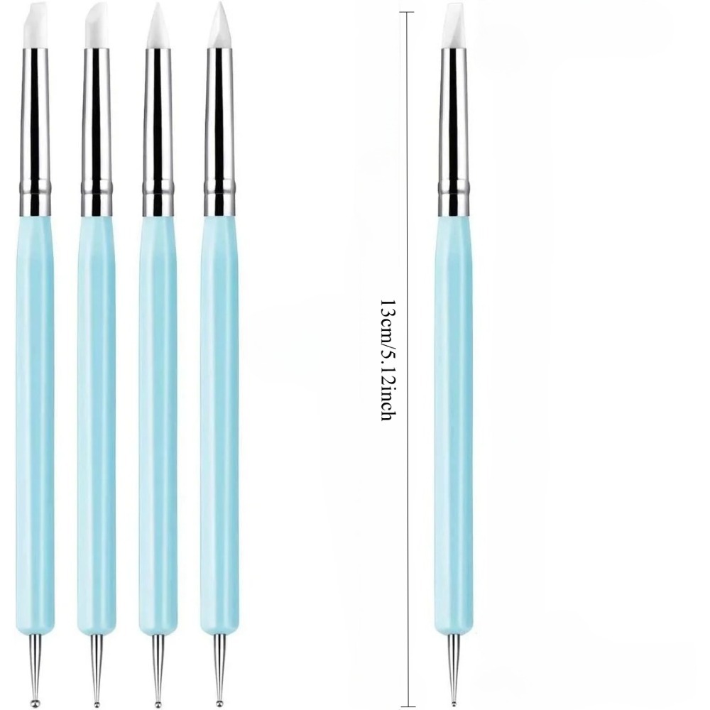 5PCS Silicone Clay Sculpting T - Nail Art Dotting Tool ulasan dan harga