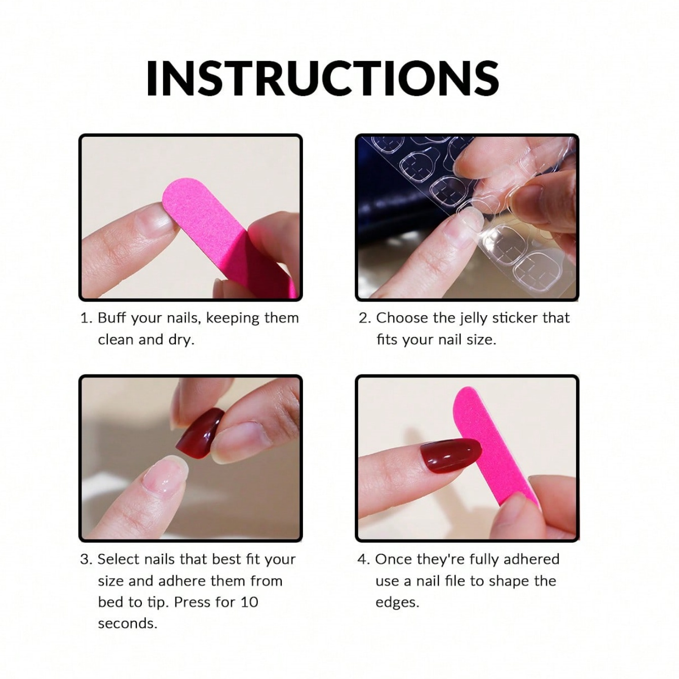 Medium Almond 10Pcs Press On N - Nail Art Fake Nails ulasan dan harga