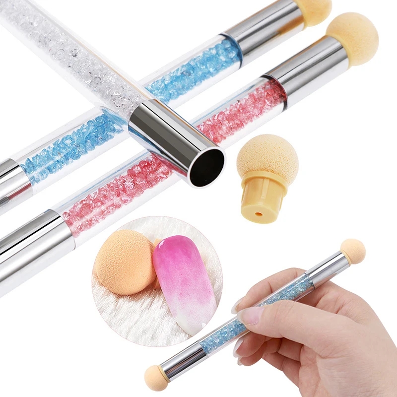 Round Sharp Head Sponge Heads  - Nail Art Dotting Tool ulasan dan harga