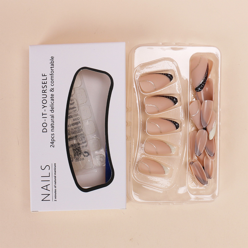 24 pieces French-style wearabl - Nail Art Fake Nails ulasan dan harga