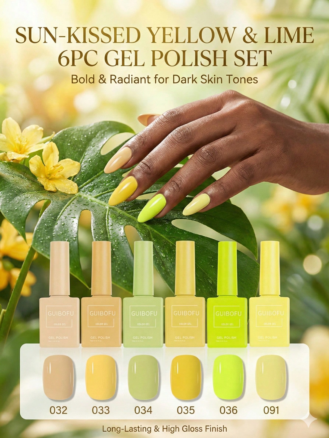 6pcs/set 15ml yellow kit lemon - Nail Art Yellow ulasan dan harga
