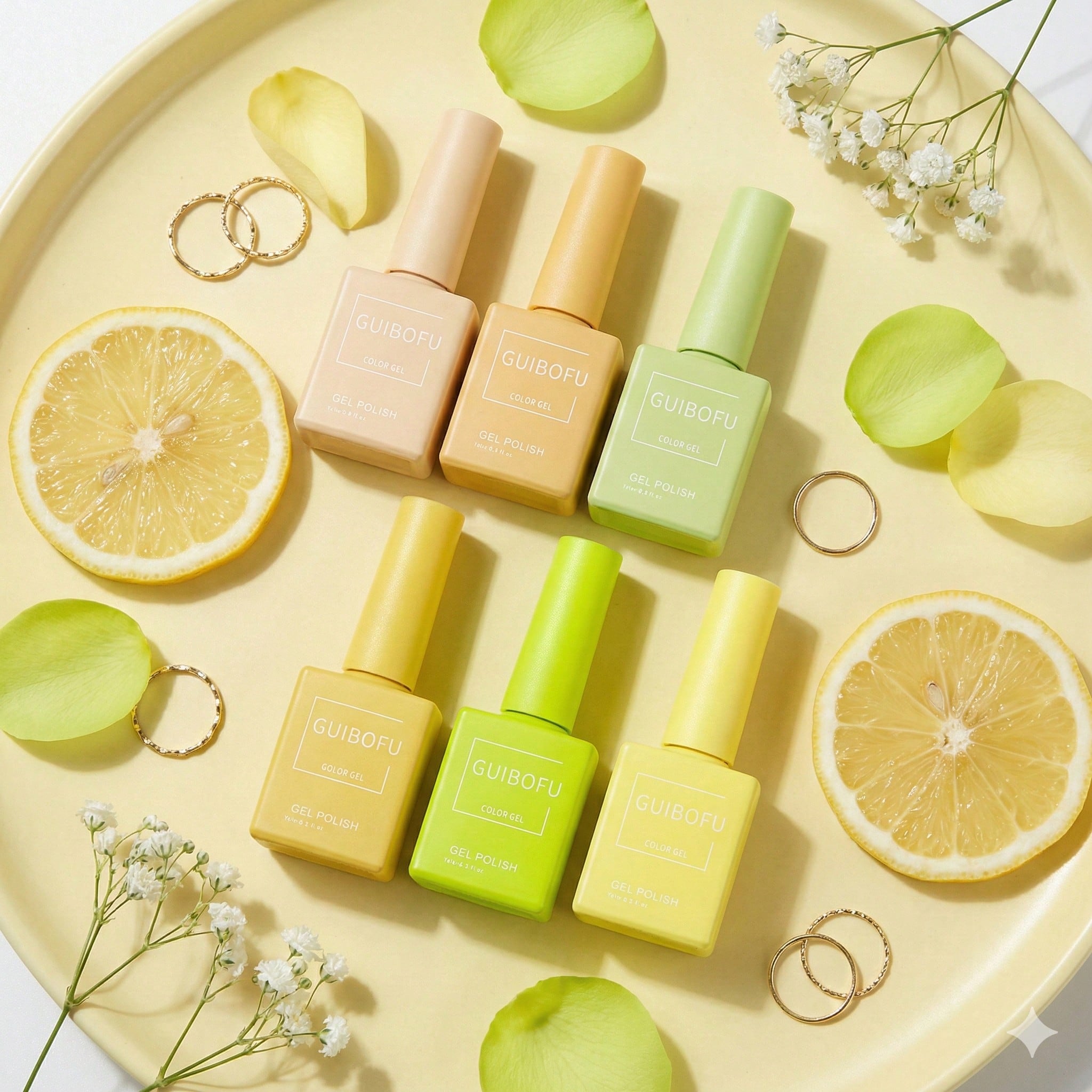 6pcs/set 15ml yellow kit lemon - Nail Art Yellow ulasan dan harga