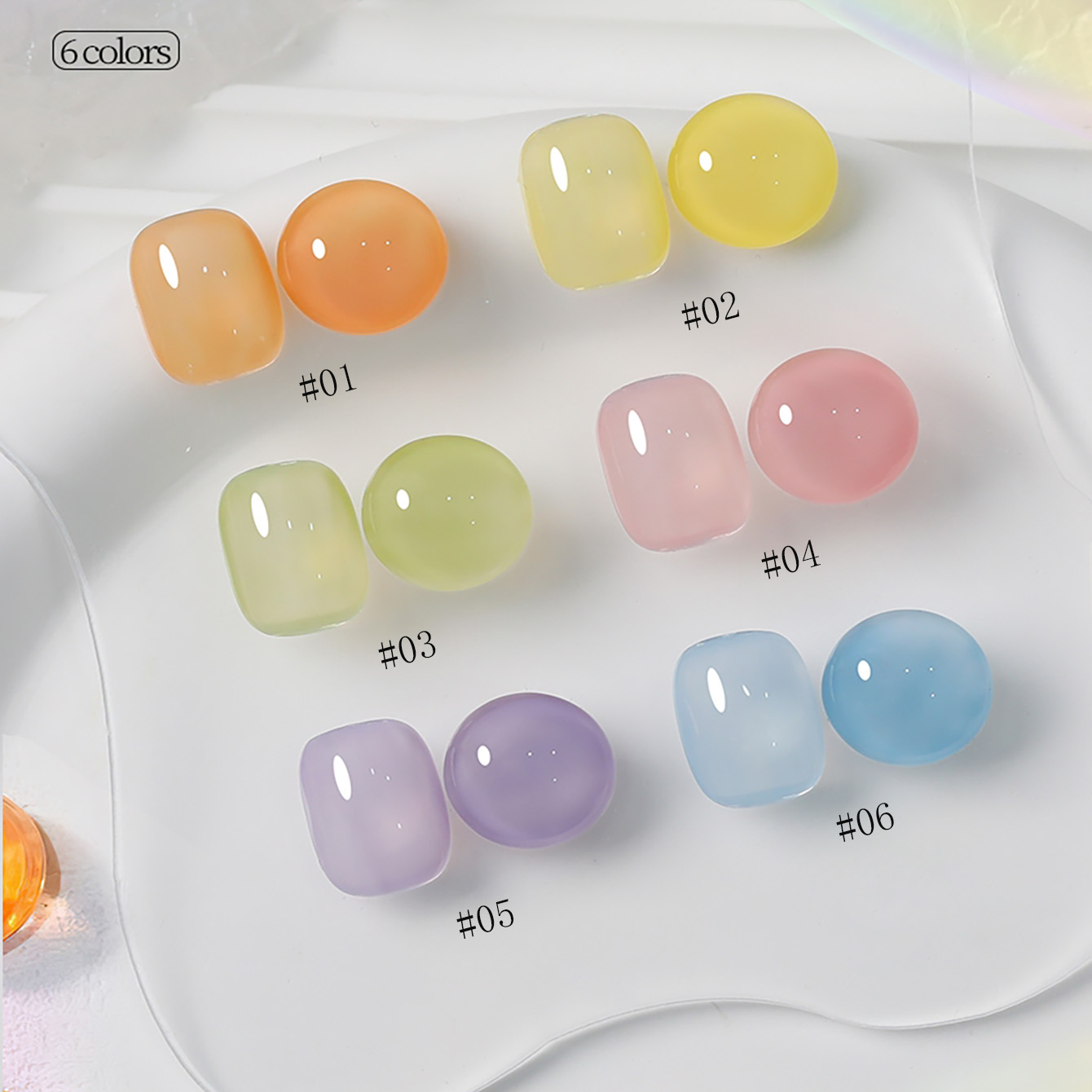 1-6pcs PSK New Macaron Candy O - Nail Art Yellow ulasan dan harga
